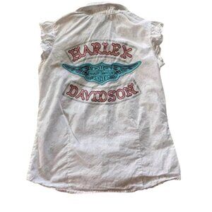 Harley Davidson Girls Snap Front Shirt Size 10-12 Years